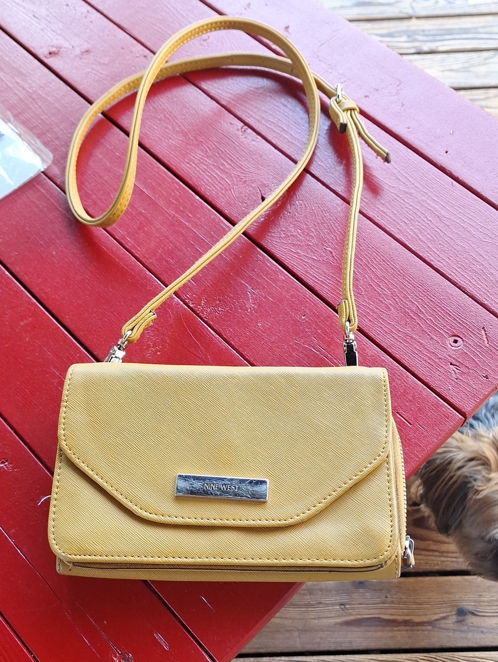 Nine West Yellow Crossbody Envelope Bag